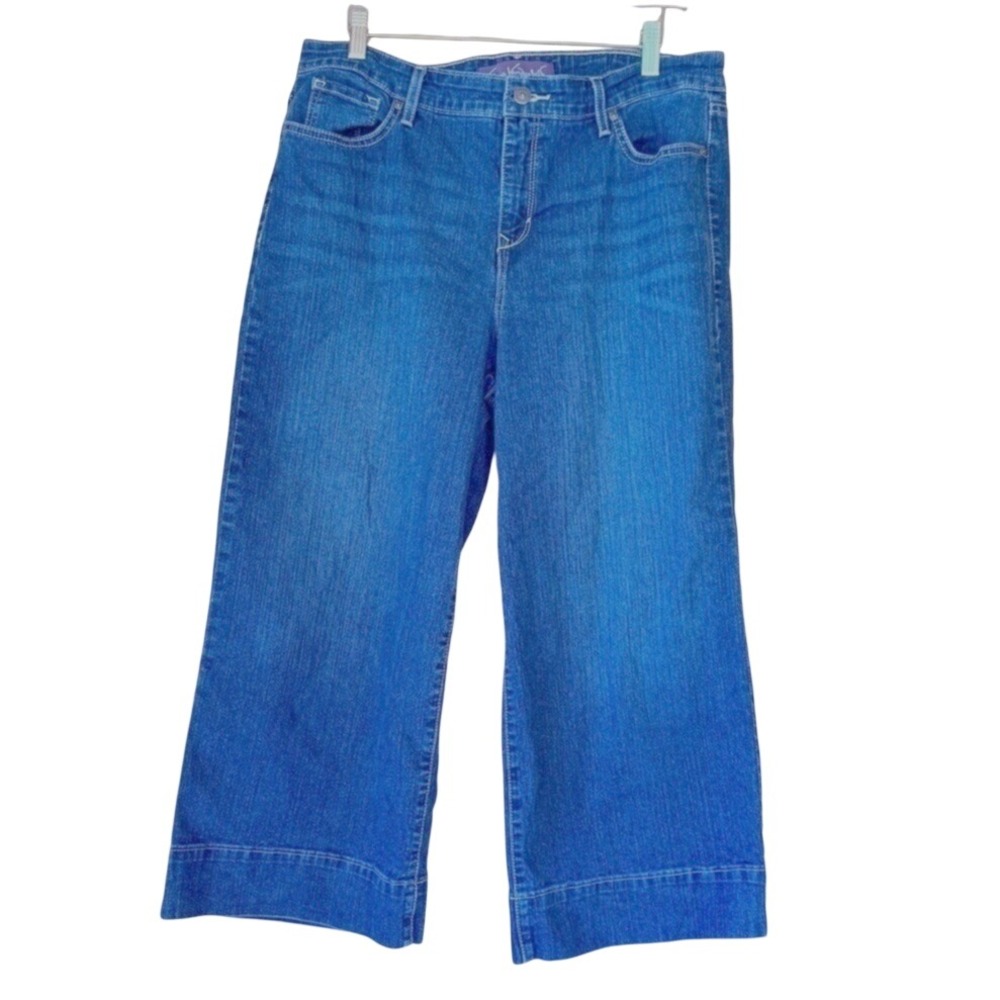 Gloria Vanderbilt Jeans Wide-Leg Crop Dark Denim 14